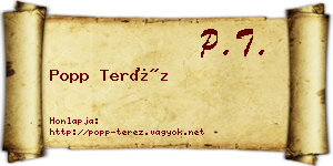 Popp Teréz névjegykártya